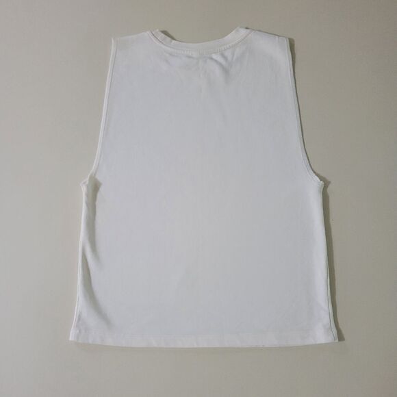 Fabletics Women's Cream Sleeveless Crewneck Pullover Terry Tank Top - Picture 11 of 14